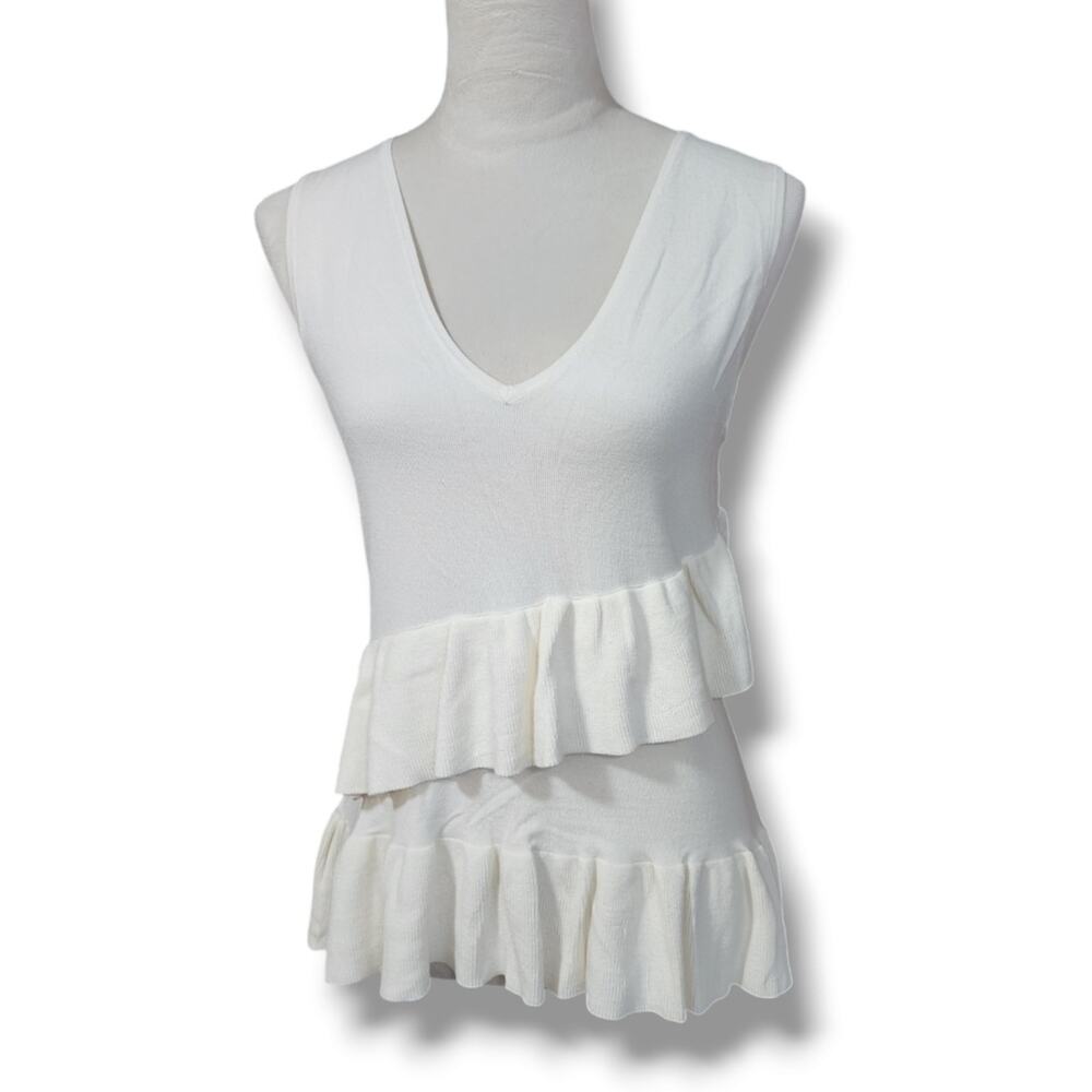 Guess Los Angeles Tiered Ruffle Sleeveless Sweater